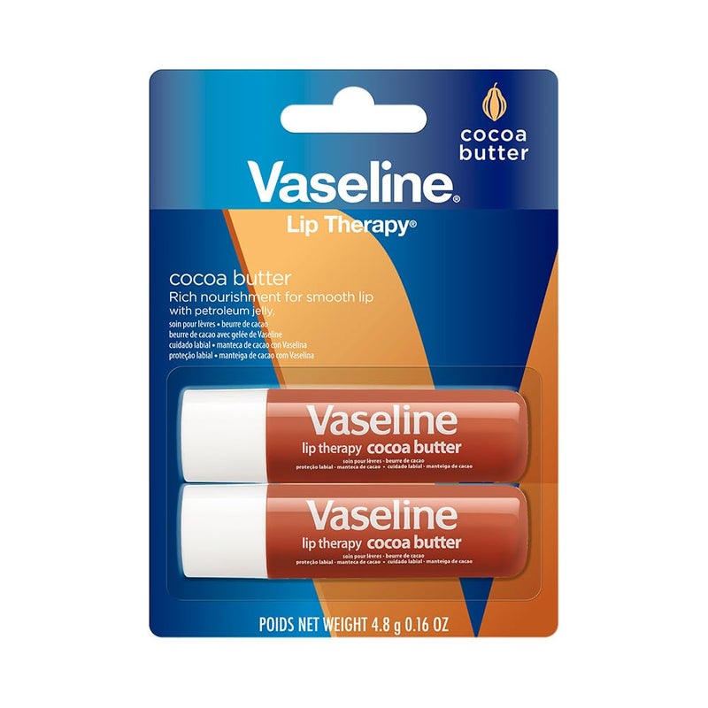 Vaseline Lip Therapy Stick with Petroleum Jelly - 2 Pack (Cocoa Butter) - Image 1